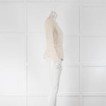 Moncler Cream Embroidered Light Zip Up Jacket