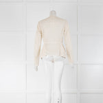 Moncler Cream Embroidered Light Zip Up Jacket