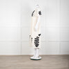 Leon & Harper Cream Cheesecloth Dress With Black Applique Pattern