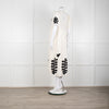Leon & Harper Cream Cheesecloth Dress With Black Applique Pattern