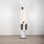 Leon & Harper Cream Cheesecloth Dress With Black Applique Pattern