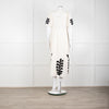 Leon & Harper Cream Cheesecloth Dress With Black Applique Pattern