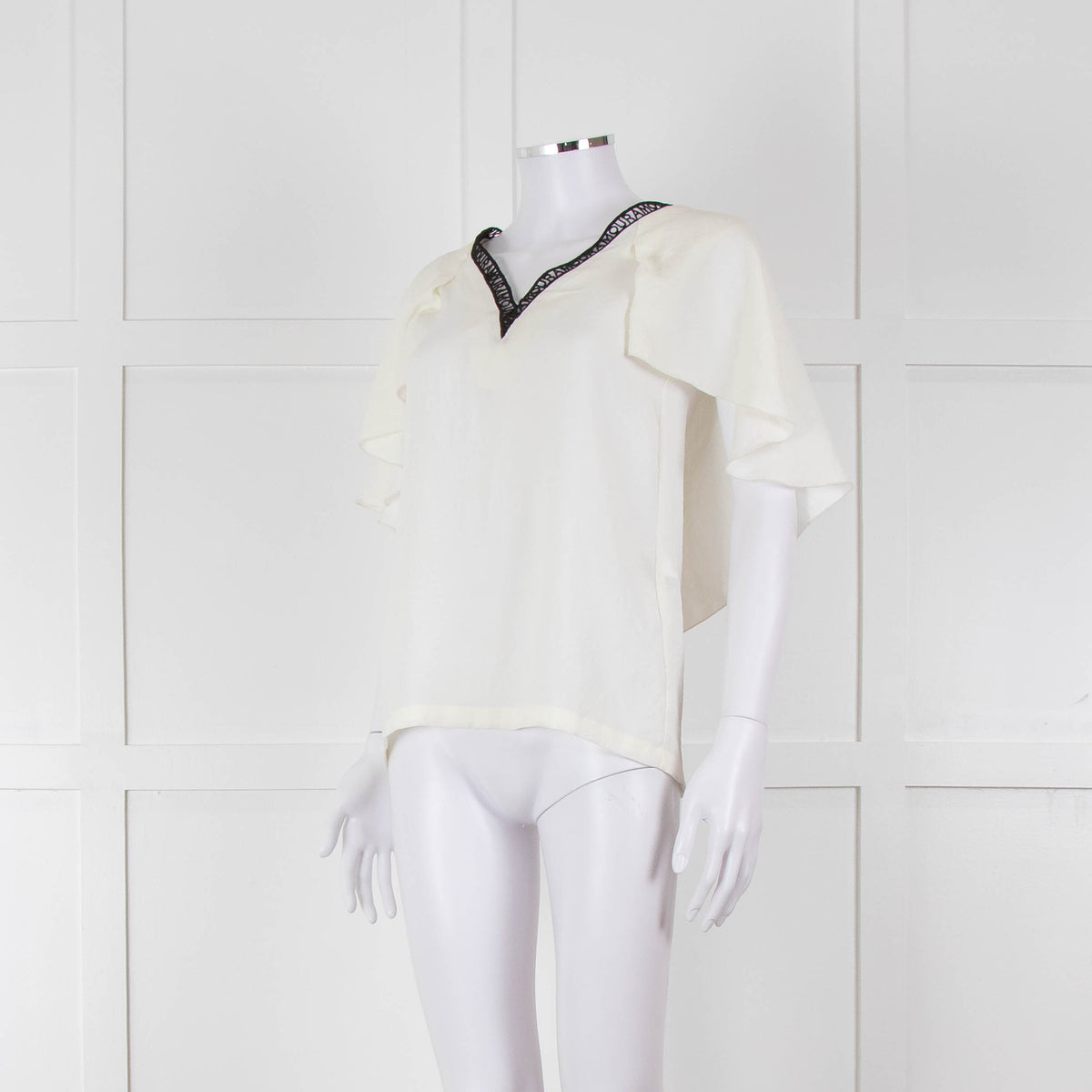Maje Cream Black Lace  Amour Top