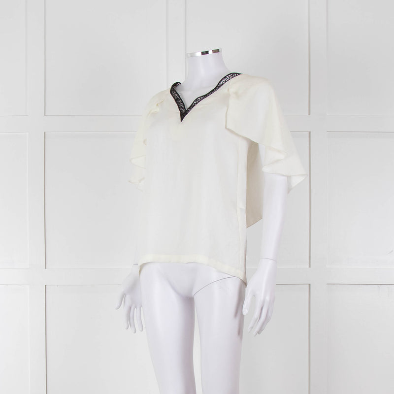 Maje Cream Black Lace  Amour Top
