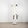 Leon & Harper Cream Cheesecloth Dress With Black Applique Pattern