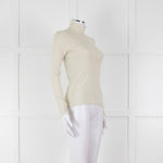 Sezane Beige Cotton Ribbed Long Sleeve T-Shirt