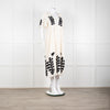 Leon & Harper Cream Cheesecloth Dress With Black Applique Pattern
