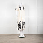 Leon & Harper Cream Cheesecloth Dress With Black Applique Pattern
