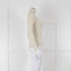 Sezane Beige Cotton Ribbed Long Sleeve T-Shirt