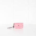 Coach Pink Glitter Flower Bow Embossed Patterned Purse