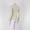 Sezane Beige Cotton Ribbed Long Sleeve T-Shirt