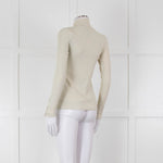 Sezane Beige Cotton Ribbed Long Sleeve T-Shirt