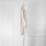 Eileen Fisher Neutral Long Line Short Sleeve Tunic Top