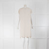 Eileen Fisher Neutral Long Line Short Sleeve Tunic Top