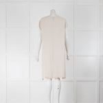 Eileen Fisher Neutral Long Line Short Sleeve Tunic Top