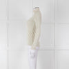 Sezane Beige Cotton Ribbed Long Sleeve T-Shirt