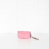 Coach Pink Glitter Flower Bow Embossed Patterned Purse
