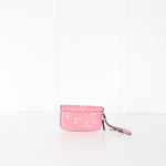 Coach Pink Glitter Flower Bow Embossed Patterned Purse