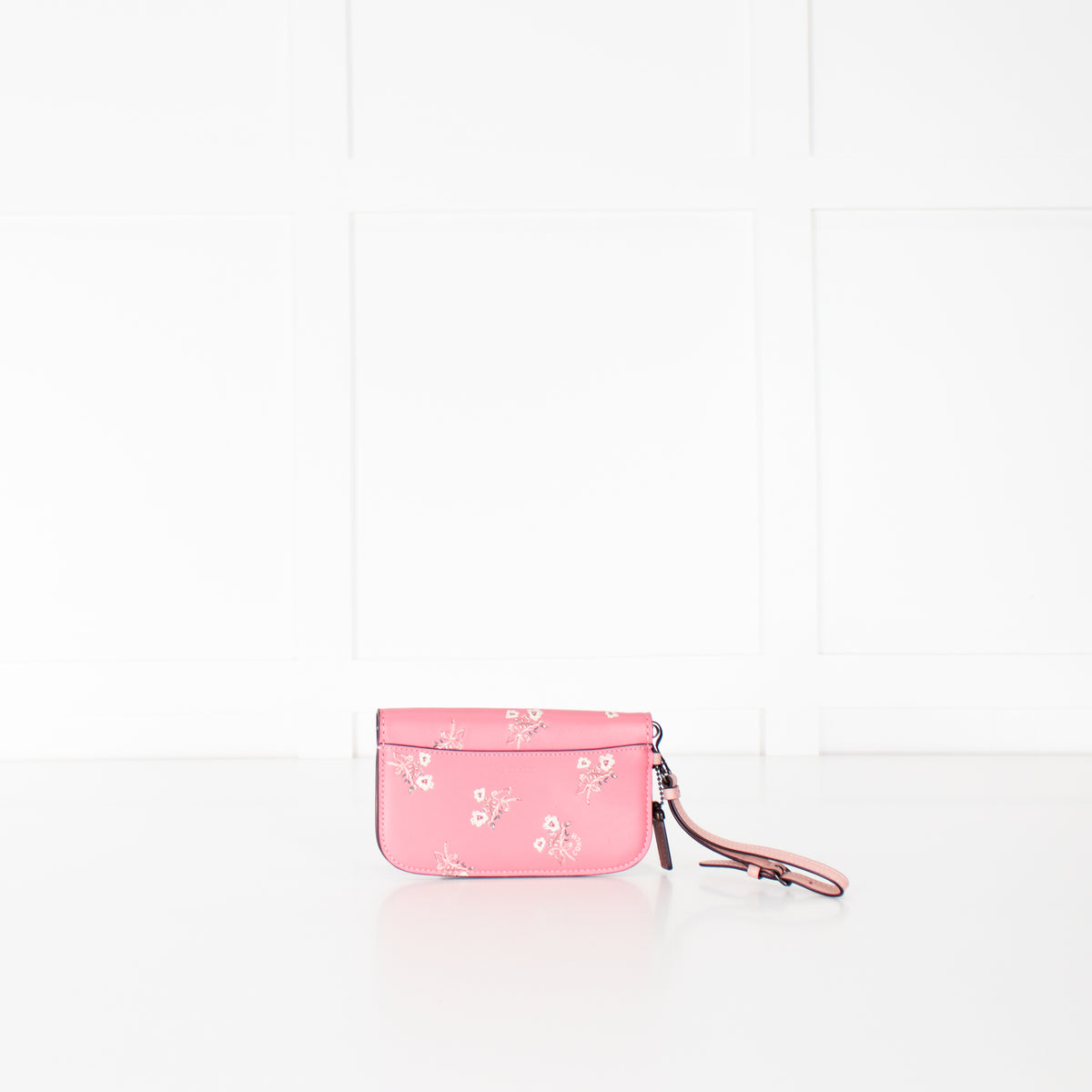 Coach Pink Glitter Flower Bow Embossed Patterned Purse