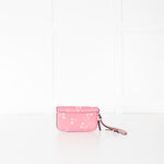 Coach Pink Glitter Flower Bow Embossed Patterned Purse