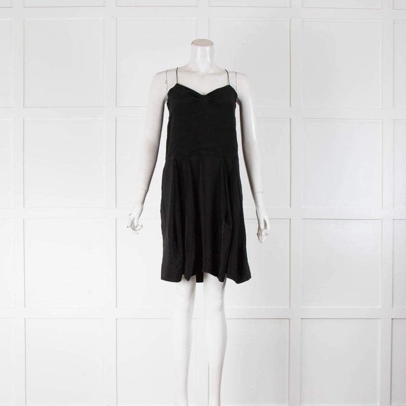 Stella McCartney Black Silk Spaghetti Strap Short Dress