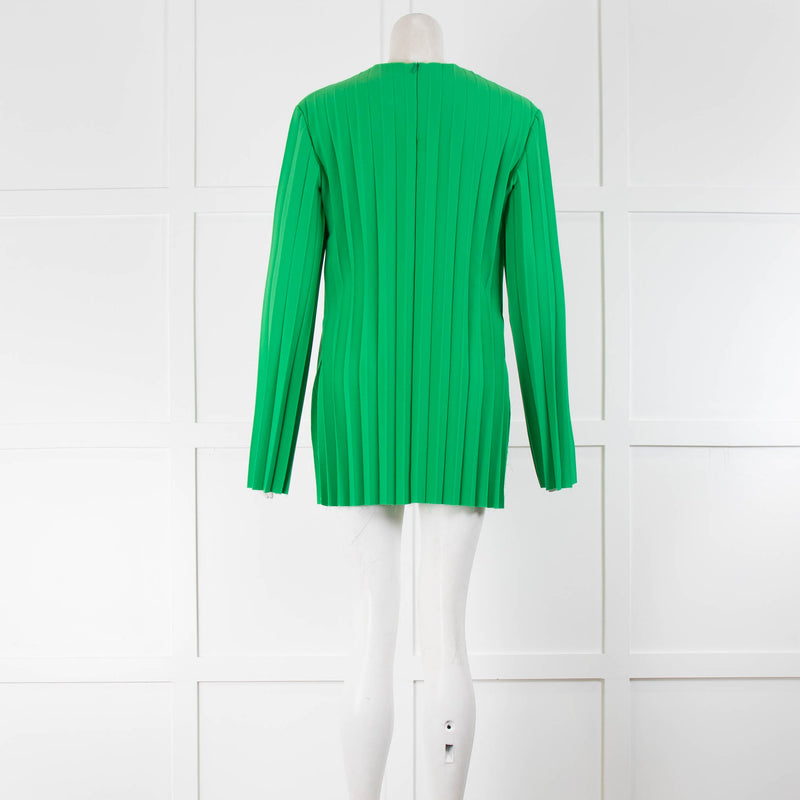 A.W.A.K.E Mode Green Pleated Long Sleeve Top