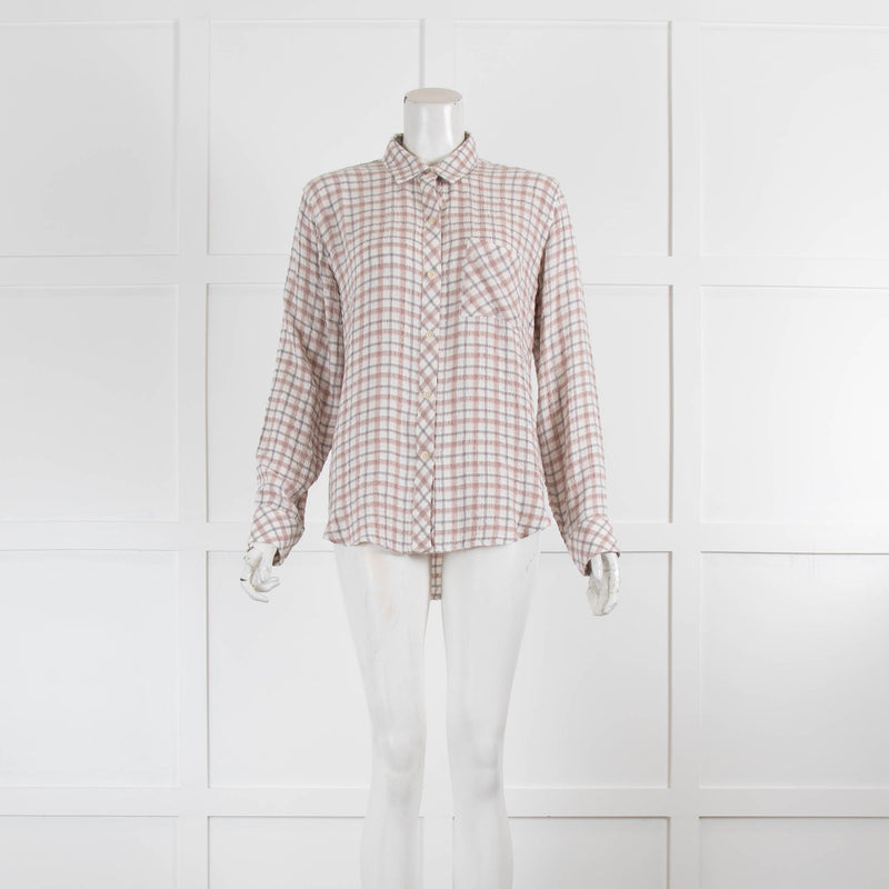 Rails Pink Grey White Check Shirt