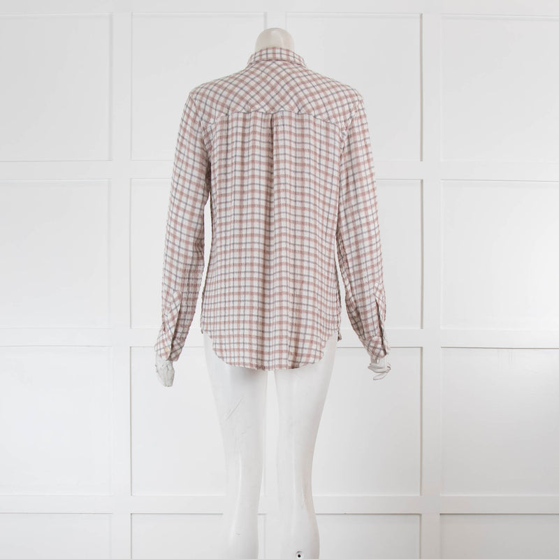 Rails Pink Grey White Check Shirt