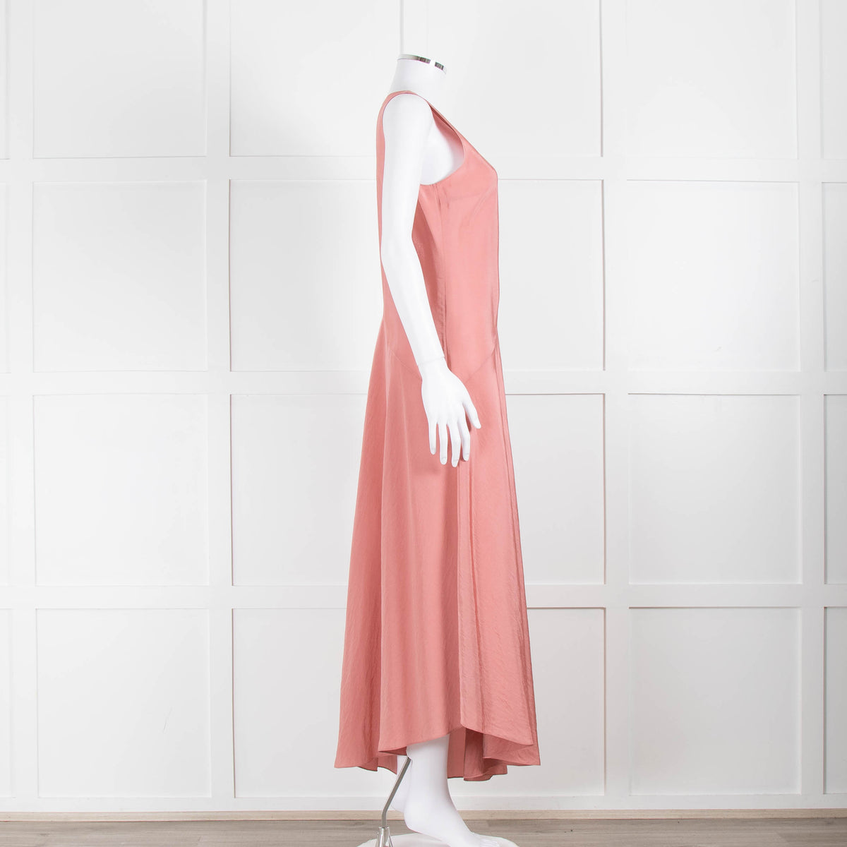 Theory Pink Draped Sleeveless Midi Dress