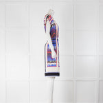 Etro Cream Purple Paisley Sleeveless Dress