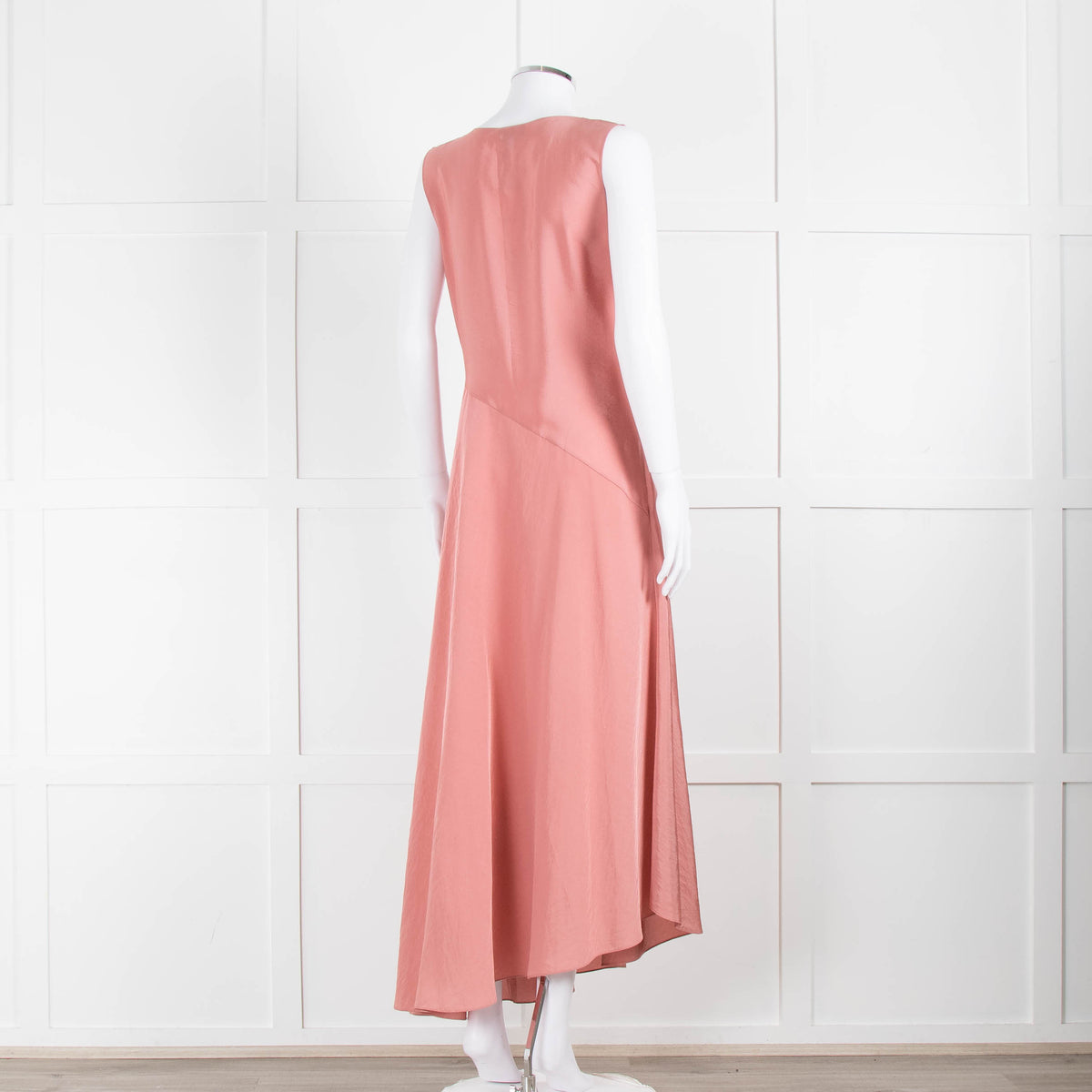 Theory Pink Draped Sleeveless Midi Dress