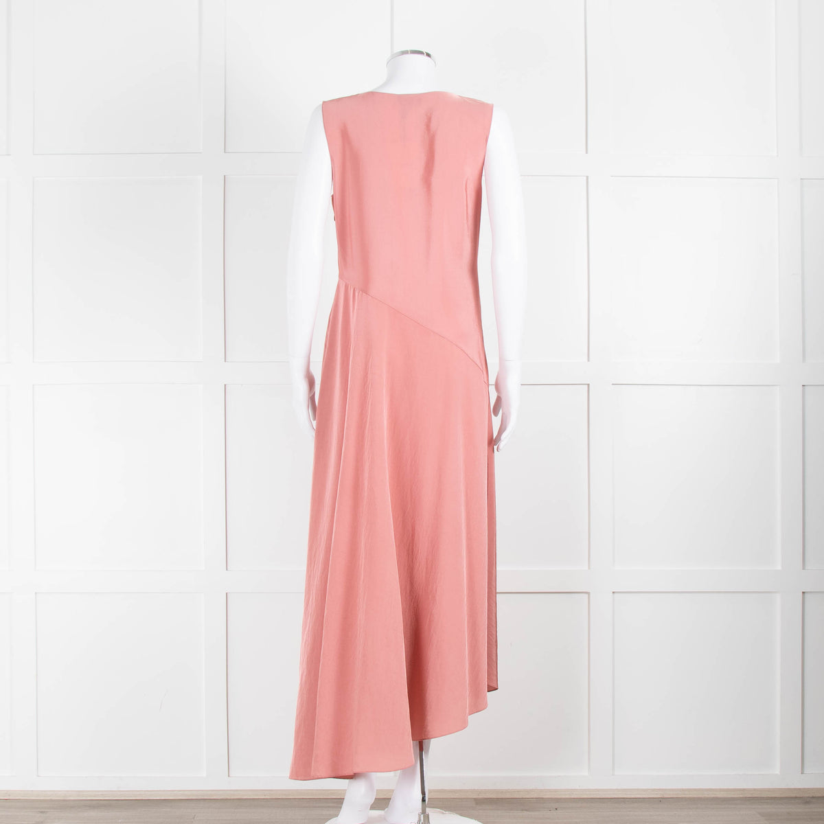Theory Pink Draped Sleeveless Midi Dress