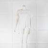 MM6 Maison Margiela Cream Lace Sleeve Top