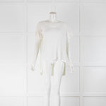 MM6 Maison Margiela Cream Lace Sleeve Top