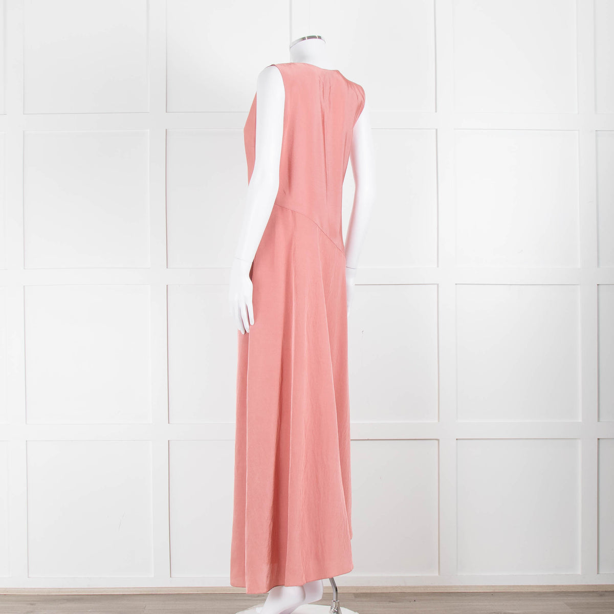Theory Pink Draped Sleeveless Midi Dress