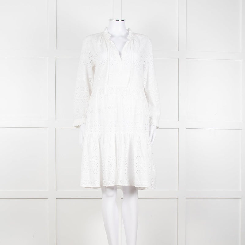 0039 Italy White Broderie Anglaise Short Dress