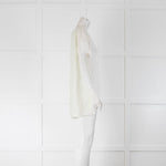 MM6 Maison Margiela Cream Lace Sleeve Top