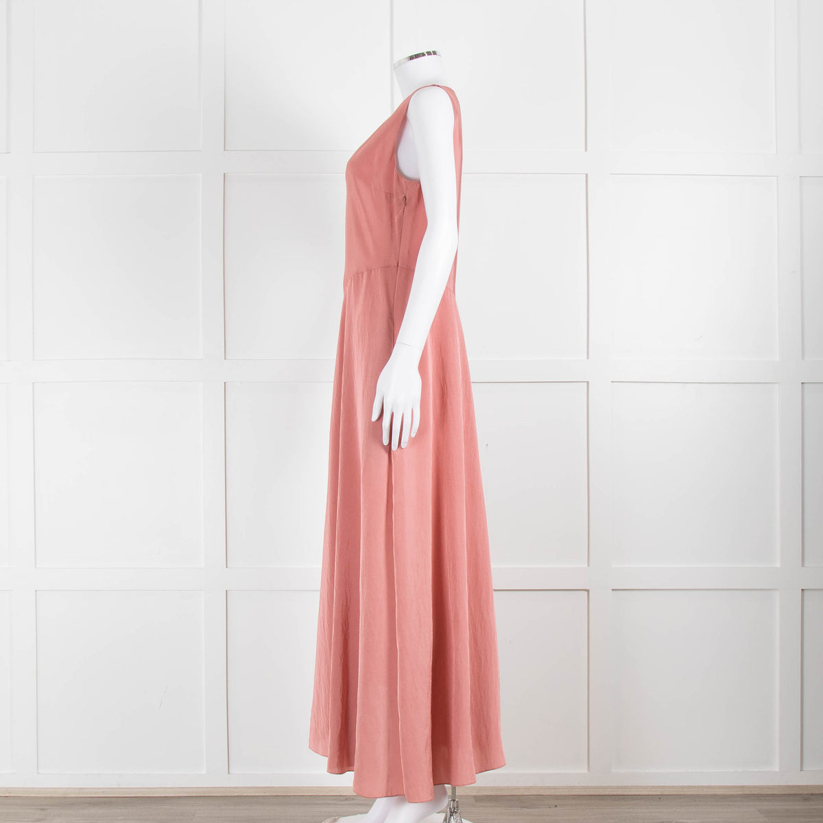 Theory Pink Draped Sleeveless Midi Dress