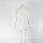 MM6 Maison Margiela Cream Lace Sleeve Top