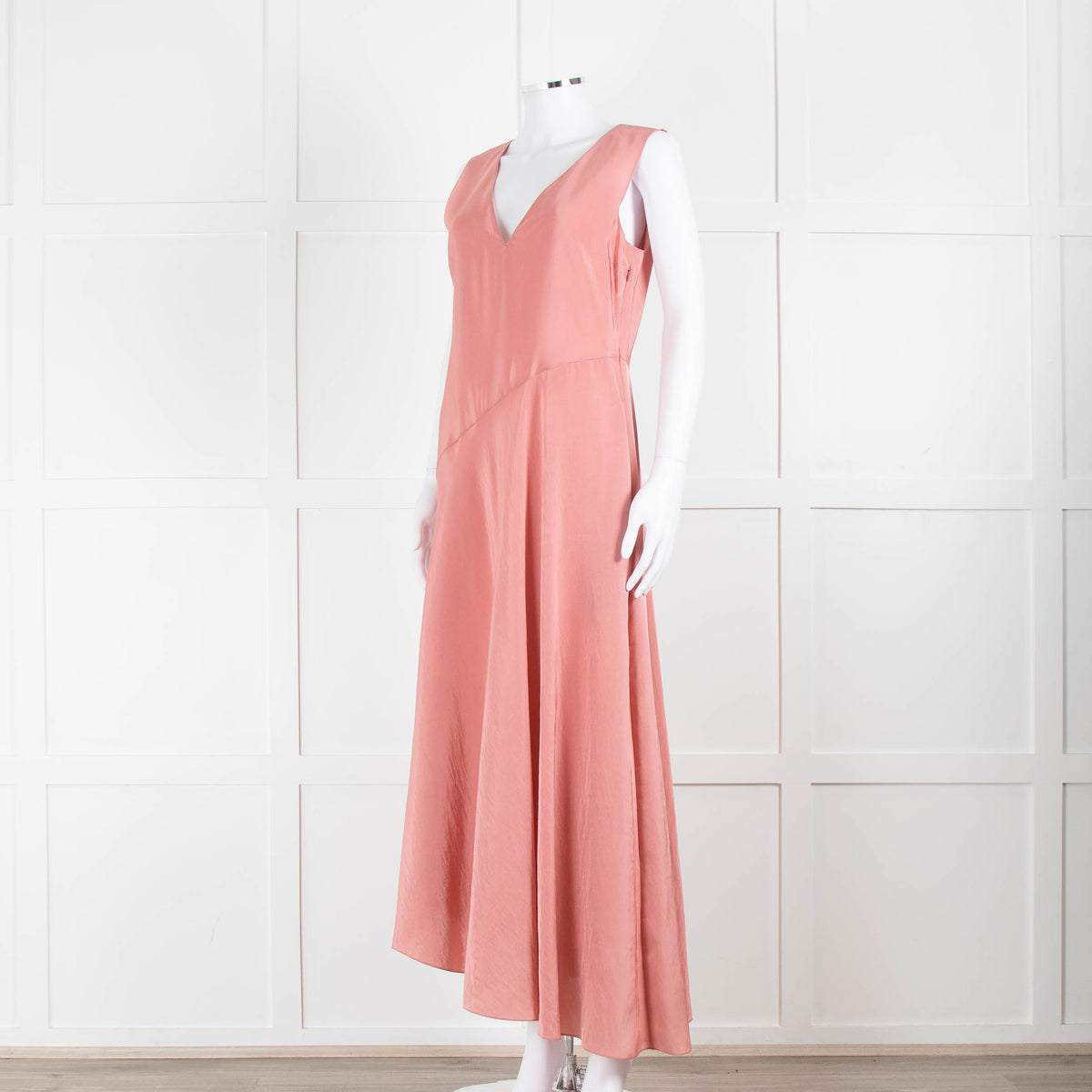 Theory Pink Draped Sleeveless Midi Dress