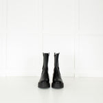 Fabiana Filippi Black Bead Embellished Combat Boots