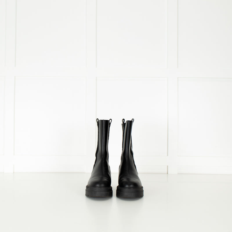 Fabiana Filippi Black Bead Embellished Combat Boots