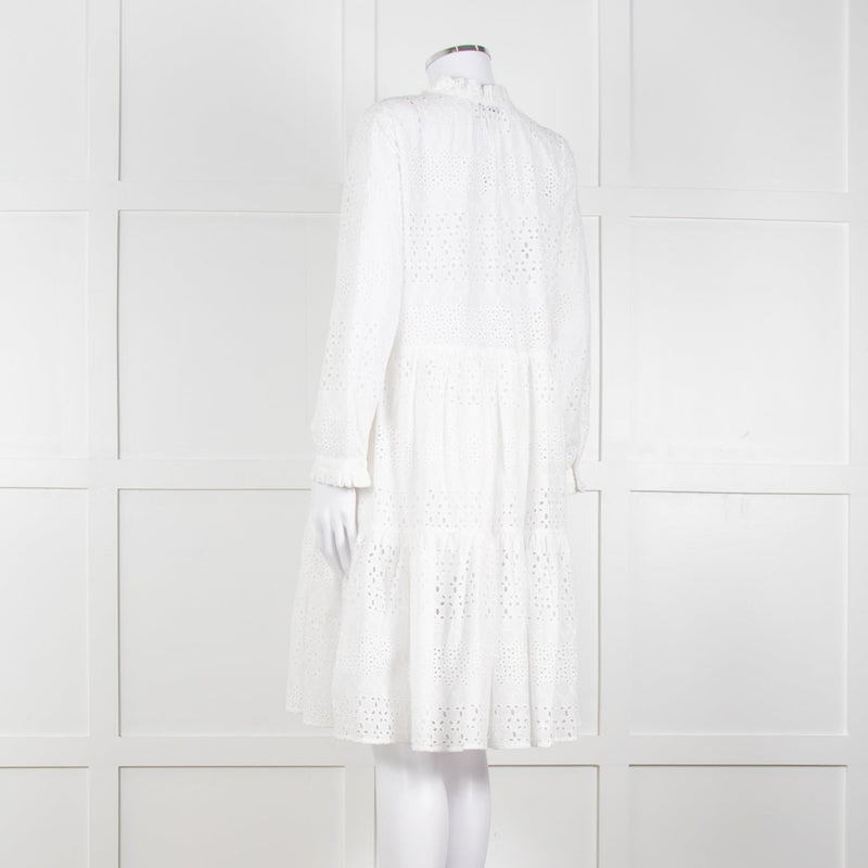 0039 Italy White Broderie Anglaise Short Dress