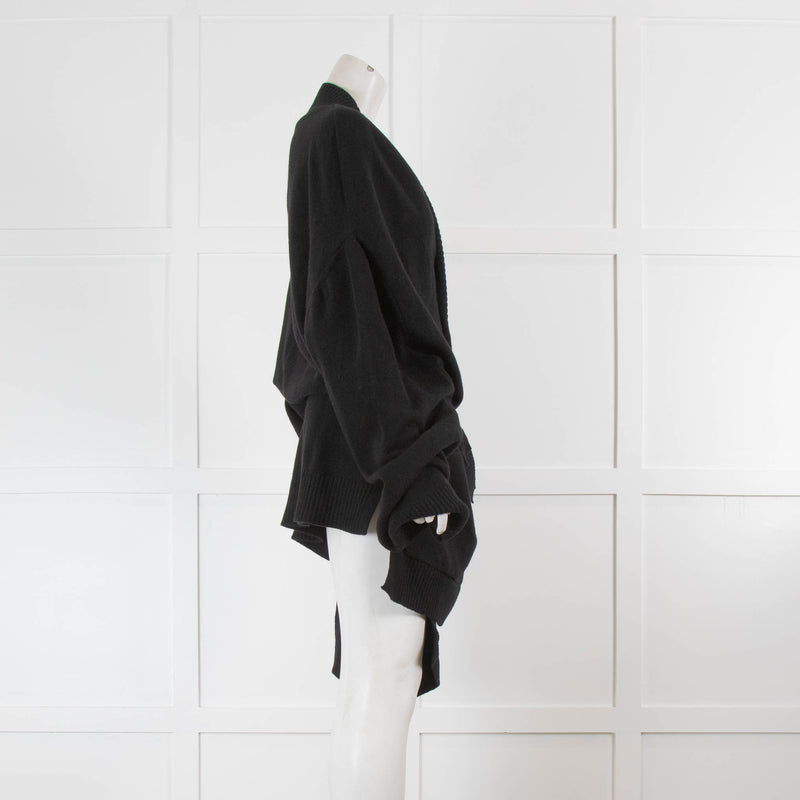 Raey Oversized Black Cashmere Cardigan