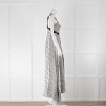 Kenzo White Black Geometric Print Sleeveless Maxi Dress