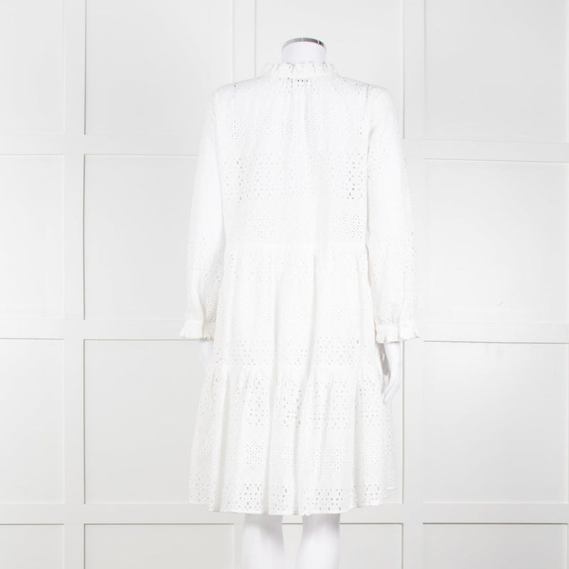 0039 Italy White Broderie Anglaise Short Dress