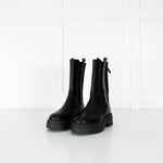 Fabiana Filippi Black Bead Embellished Combat Boots