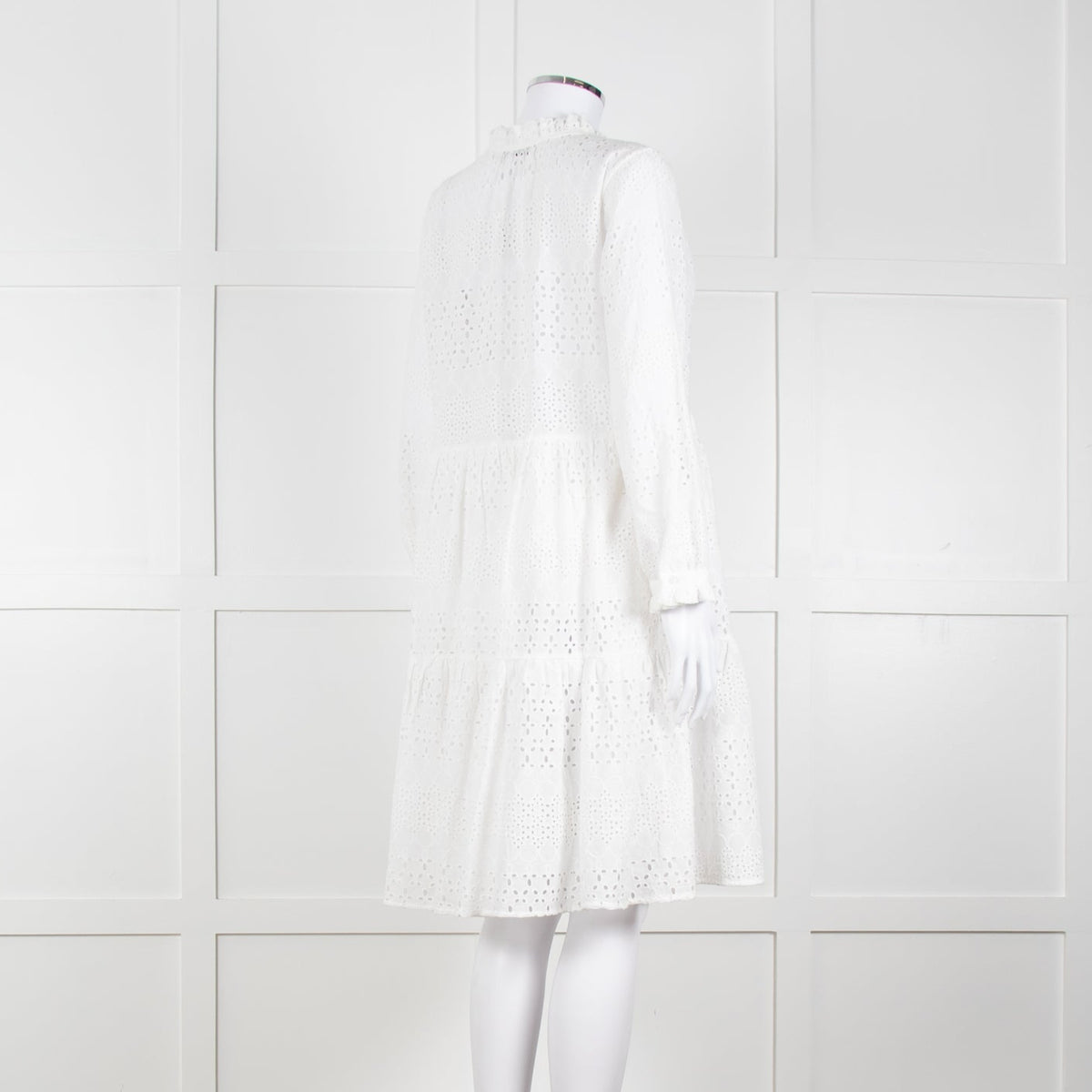 0039 Italy White Broderie Anglaise Short Dress