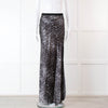 Nili Lotan Grey Leopard Print Maxi Skirt