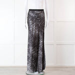 Nili Lotan Grey Leopard Print Maxi Skirt